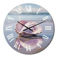 thumbnail image 4 of Designart "Seaside Reflections Beige Clam art painting" Animals Oversized Wall Clock, 4 of 5