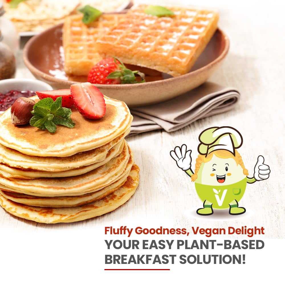 Eggylicious PACK OF 6- Vegan Pancake/Waffle Mix Protein & Fibre Rich Gluten Free Pancake Mix Quick & Easy Breakfast Just Add Water/Milk Natural, Non-Bioengineered 1 lbs 8 oz (680 gm)
