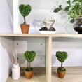 thumbnail image 7 of 8IN Artificial Boxwood Topiary Small Fake Plant with Pot, Mini Greenery Tabletop, Shelf Decorations, Faux Plant for Indoor & Home Decor (1 PCS, Heart), 7 of 7