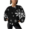 thumbnail image 2 of WXLWZYWL Womens Ugly Christmas Sweater Funny Sweatshirts Holiday 3D Print Trendy Cute Long Sleeve Pullover 2024 Loose Christmas Sweaters Pullover, 2 of 6