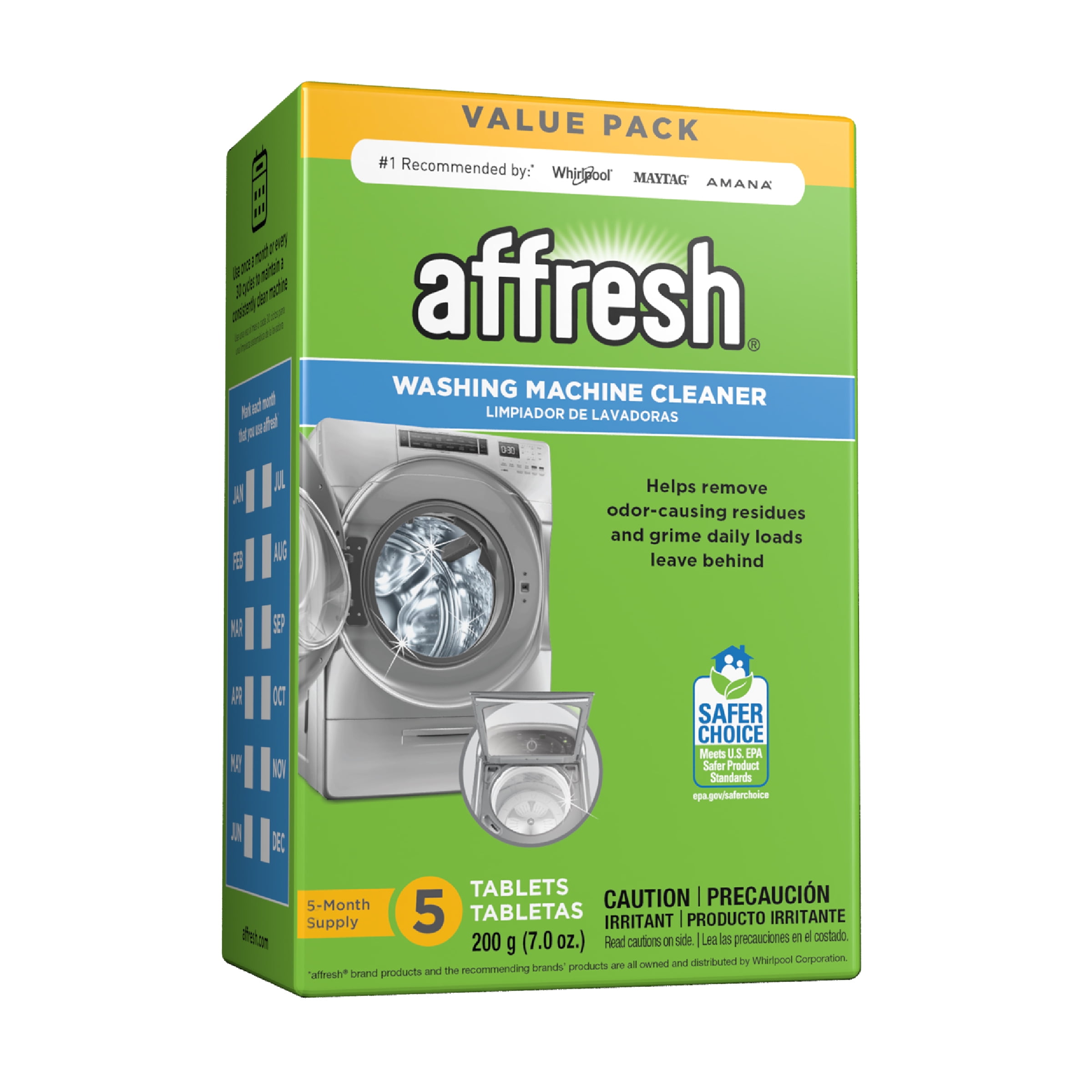 affresh Washing Machine Cleaner, Dissolving Tablets, 5 Count