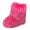 Pink, variant on Rokment Furry Faux-Fur Boots for Women Winter Fuzzy Snow Boots Plush Lined Warm Comfy Indoor Outdoor Mid Calf Flat Short Booties with No Heel Black Size 5.5