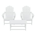 thumbnail image 2 of WestinTrends Highland 3-Piece Adirondack Chairs with Cup Holders and Coffee Table Set, White, 2 of 15