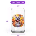 thumbnail image 5 of Welcome Spring Summer French Bulldog Portrait Flower Blue Sky 16oz Glass Cup Mug Dog Lover Gifts Glass Can - 12001, 5 of 5