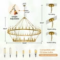 thumbnail image 5 of Farmhouse 60'' 2 Layer 54-Light Large Gold Wagon Wheel Chandelier for Porch,Living Room,High Ceiling, 5 of 8