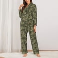 thumbnail image 2 of Balery Green Snake Skin Conjunto de Pijama con Estampado para Mujer, Conjunto de Dos Piezas con Manga Larga, Ropa de Dormir Suave con Bolsillos, Pijamas Cómodos-Small, 2 of 7