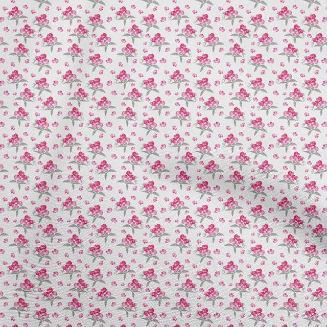oneOone Viscose Chiffon Pink Fabric Floral Sewing Material Print Fabric By The Yard 42 Inch Wide