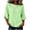Green, variant on 3/4 Bell Sleeve Striped Tops for Women Lightweight Soft Crew Neck Dolman Flared Blouses Loose Fit Dressy Casual Basic Early Fall Shirts XXL