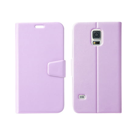 [Nodea] Lavender Hanton Diary Series Samsung Galaxy S5 Wallet Case; Best Design with Coolest Premium [PU/Faux Leather] with Stand Feature and Magnetic