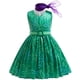 thumbnail image 4 of Disfraz de Cosplay de película de Disney para niñas, disfraz de disgusto verde, vestido de princesa de dibujos animados Joy + traje de peluca, vestido de carnaval de Halloween, 4 of 5