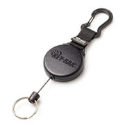 KEY-BAK SECURIT HD Retractable Keychain, 48" Retractable Cord, 8 oz. Retraction, Durable Polycarbonate Case, Zinc Alloy Carabiner, Split Ring, Black