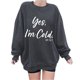 thumbnail image 2 of ICHUANYI Clearance Women's Fashion Sweatshirts Long Sleeved English Printed Pullover Fall Crewneck Sweatshirt(Gray, M) ICHUANYI WER2023081514245, 2 of 6