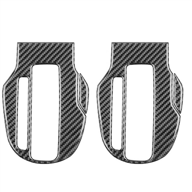 4x Etiqueta Engomada de la DecoracióN del Ajuste de la Cubierta del Panel del Cambio de Marchas del Coche de la Fibra de Carbono para FIT JAZZ 2014-2018