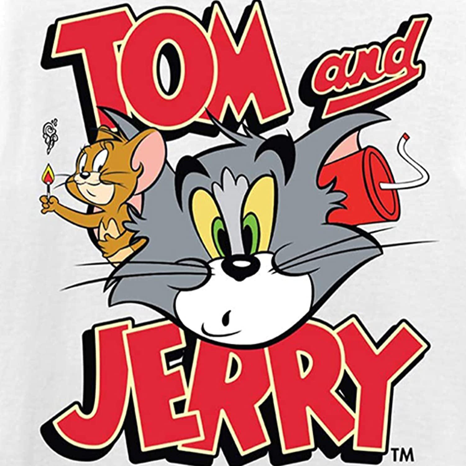 Tom Vintage Shirt X-Large Charcoal Tee Chase Hanna-Barbera Mens Jerry - Heather, - Classic Cartoon & Battle T-Shirt