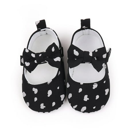 

IMISSILLEB Baby Girls Mary Jane Flats Cute Cow Print Princess Dress Shoes Non-Slip Crib Shoes Sneakers for Infants