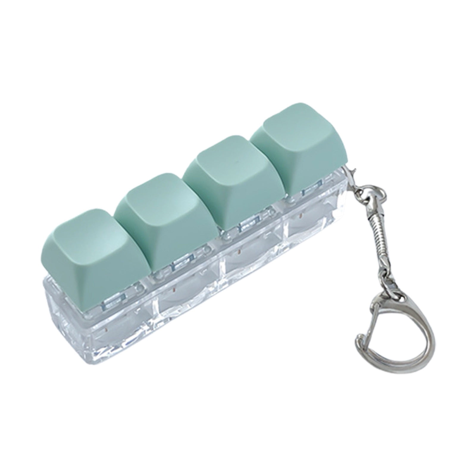 Porte-Clés 4-en-1 à Clavier – Boutons Pression – Anti-Stress Avec Lumière – Vert Herbe