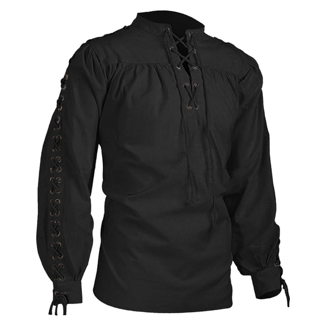Mens Long Sleeve National Style Casual Bandage Shirt Blouse Comfortable Breathable Fashionable Design