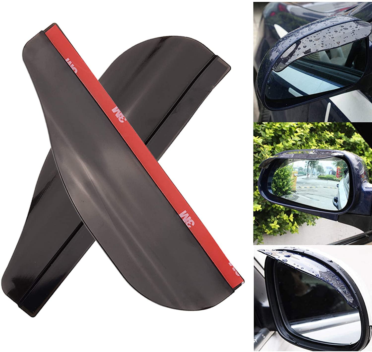 UYYE 2 Pcs Car Side Mirror Rain Visor Guard, Car Accessories,PVC Car Rear  View Mirror Rain Eyebrow, Waterproof Auto Mirror Rain Visor Guard for Most