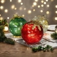thumbnail image 5 of 3pcs Christmas Decorations - Elegant Shatterproof Glass Sphere for Festive Holiday – Battery-Powered LED Lights, Assorted Designs & Sparkling Finishes, Versatile Decor, 5 of 6
