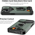 thumbnail image 5 of for iPhone 14 Plus Case with Sliding Camera Cover and Card Holder Heavy Duty Protective iPhone 14 Plus Case with Ring Magnetic Kickstand Phone Case for iPhone 14 Plus 6.7 inch(Green), 5 of 14