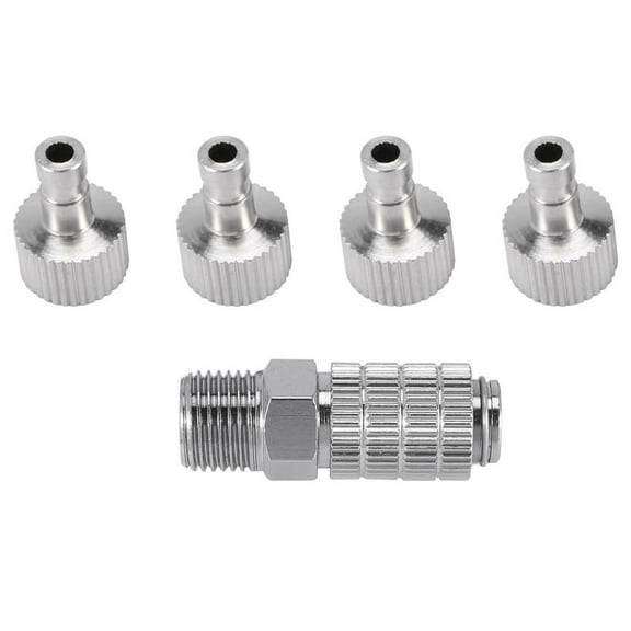 Airbrush Quick Disconnect Coupler Release Fitting Adapter with 5 Male Fitting, 1/8 INCH M-F
