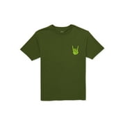 Wonder Nation Boys Bones Rock On T-Shirt with Short Sleeves