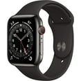 thumbnail image 2 of Restored Apple Watch Gen 6 Series 6 Cell 44mm Graphite Stainless Steel - Black Sport Band M07Q3LL/A (Refurbished), 2 of 2