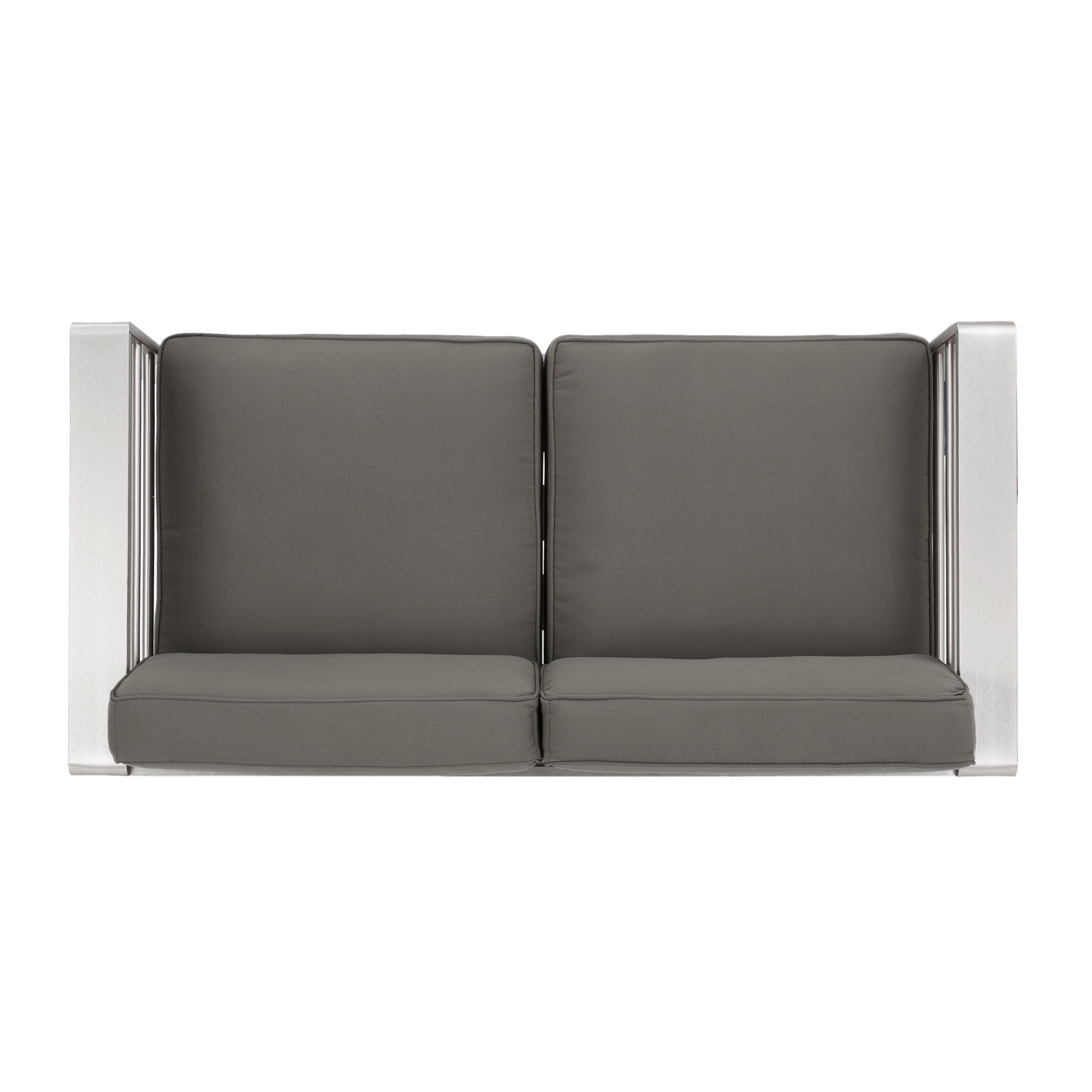 Captains Outdoor Aluminum Chat Set with Fire Table,Grey