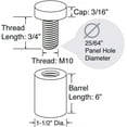 Stainless Steel Standoff 1 1 2 Inch Diameter X 6 Inch Barrel Length measuring-to-the-nearest-1-2-inch-worksheets-pdfs-brighterly