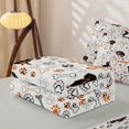 thumbnail image 6 of Homewish Kawaii Dachshund Zipper Queen Comforter Set with Fitted Sheet and 2 Pillowcases,Dog Paws Zipper Bedding Set,Cream,Woof Print Decor,Light Gray Reversible,4pcs, 6 of 8