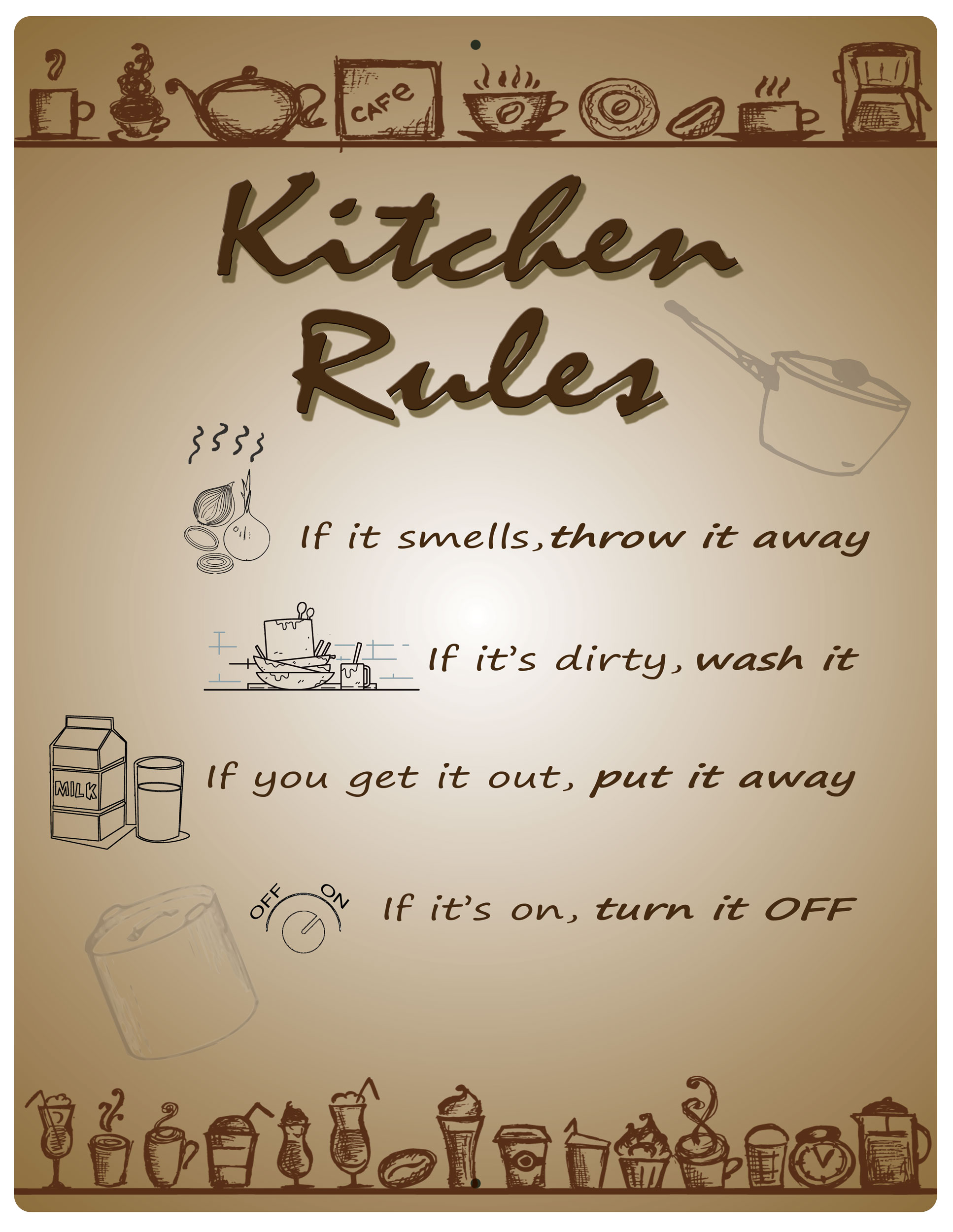 Aluminum Sign Kitchen Rules 12 X 9 Walmart Walmart