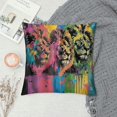 thumbnail image 2 of Autua Lions Rainbow Maximalism Graphic Decorative Throw Pillow Cover for Home Couch Living Room Sofa - Zipper Closure, Short Plush Material, 1PC 24x24in, 2 of 5