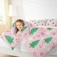 thumbnail image 4 of Manfei Cute Bowtie Full Size Bedding Sets,Green Christmas Tree Bedding Comforter Set,Pink Xmas Canda Cane For Girl,Luxury Bedroom Decor Reversible,3-Piece, 4 of 8