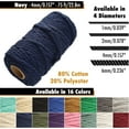 thumbnail image 7 of White Lion Macramé Cord – Cotton Rich Macrame Rope, 4 mm, 75 Feet, Navy Color, Yarn for Wall Decor, Crochet, Gift Wrapping, Wall Hanging, Plant Hangers, Handmade Crafts, Knitting, 7 of 7