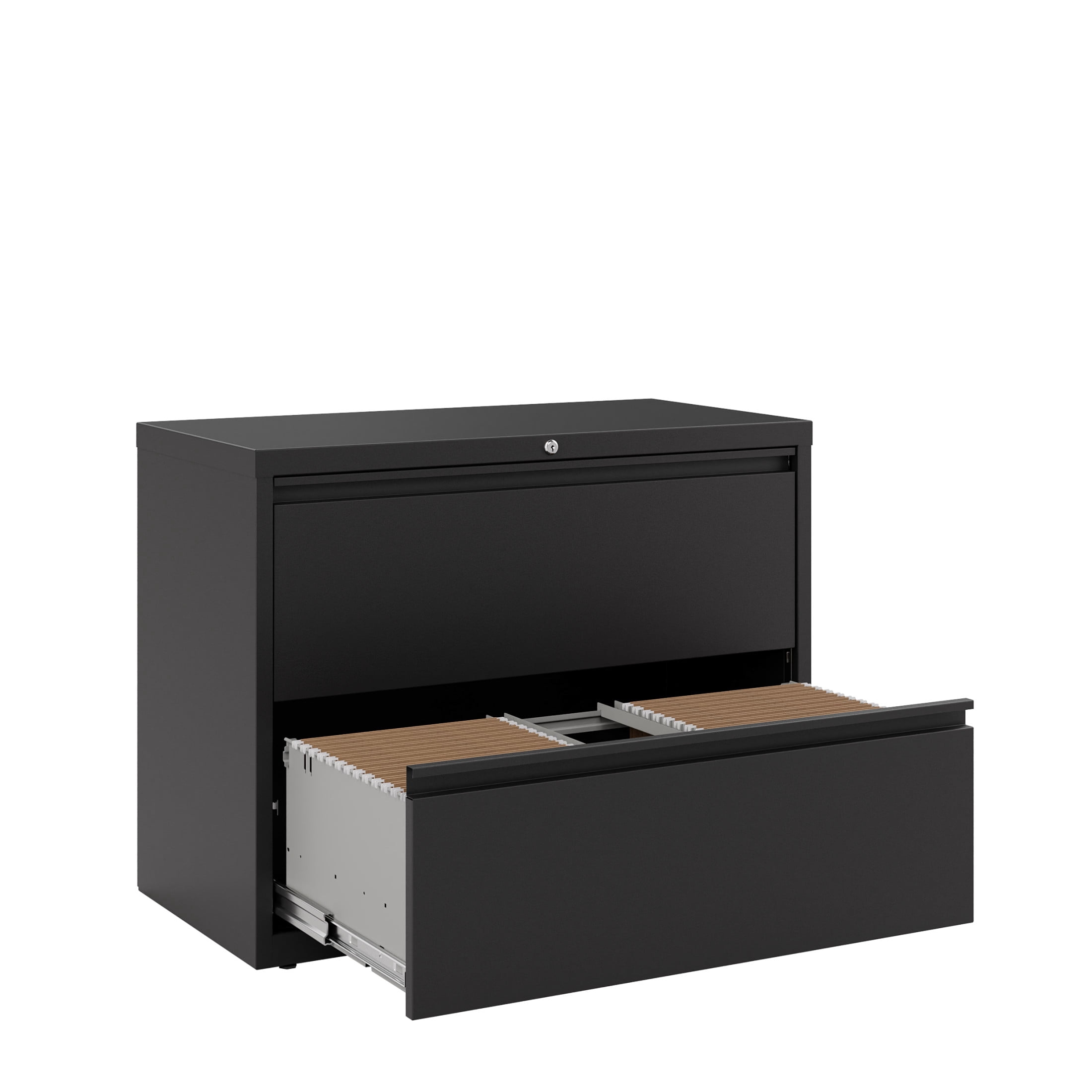 Hirsh 36 Inch Wide 2 Drawer Metal Lateral File Cabinet for Home and Office, Holds Letter, Legal and A4 Hanging Folders, Black