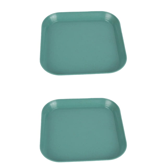 Fesfesfes 2 Piece Plastic Square Plates Small Dishes For Snacks Sauces Appetizers Home Kitchen Tableware Lightweight Durable Easy to Clean Stackable Design for Space Saving