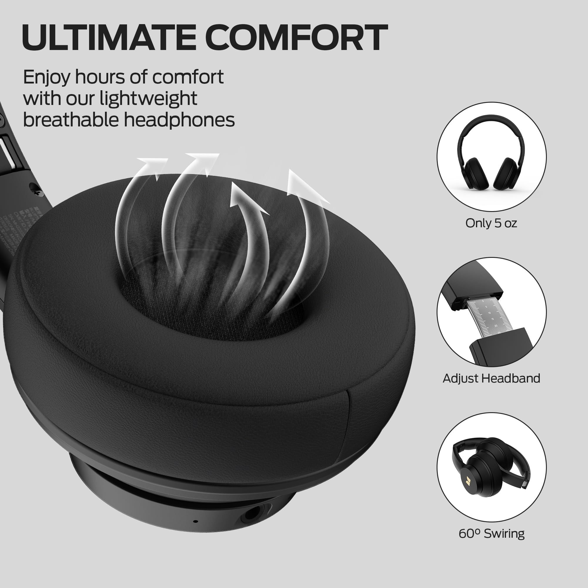 Monster Bluetooth Headphones, On Ear Wireless Headset with Mic