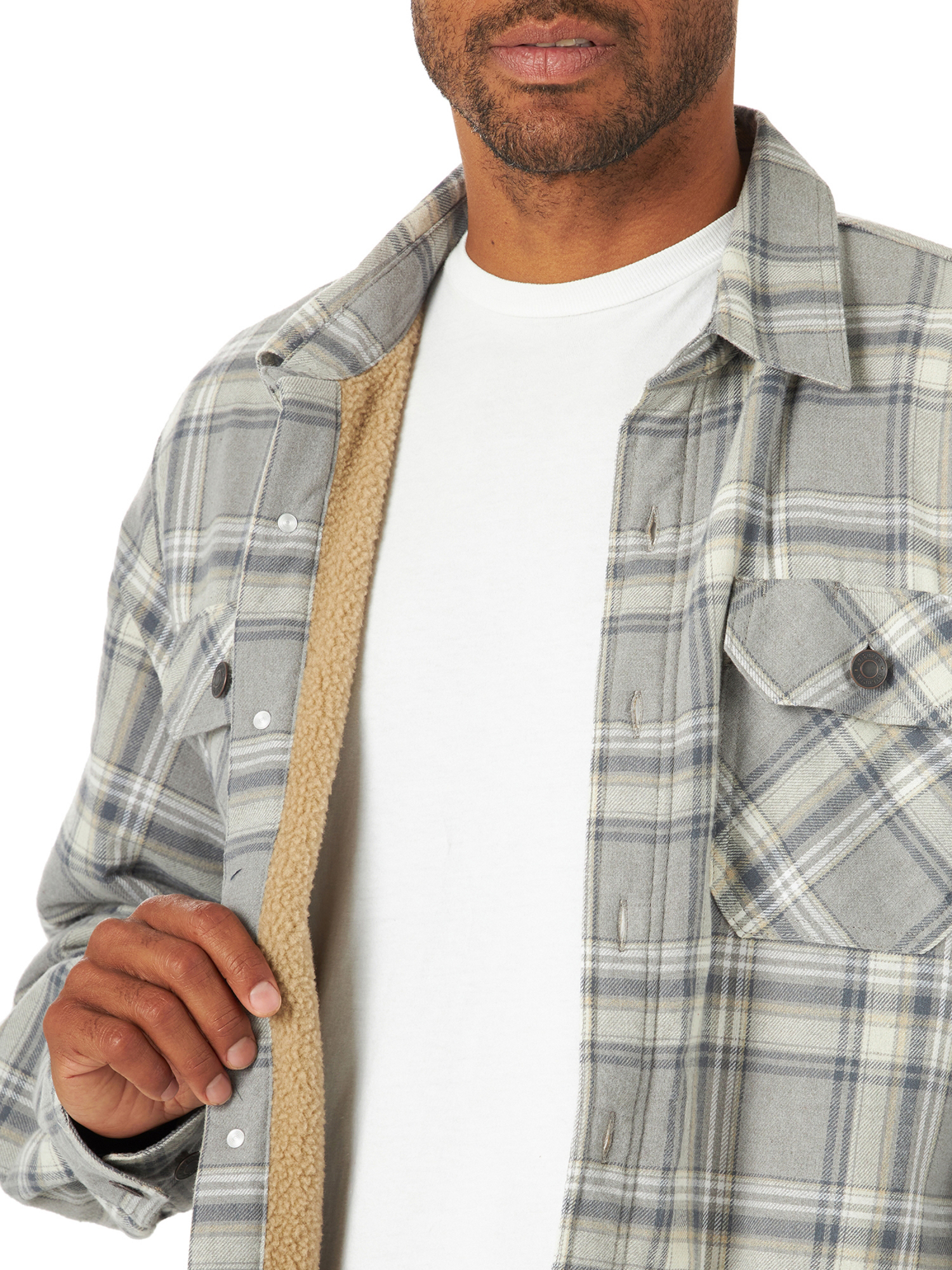 Wrangler Men's Heavyweight Sherpa-Lined Shirt Jacket - image 5 of 5