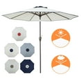thumbnail image 4 of PolyTEAK Outdoor Patio Umbrella, Fade Resistant Outdoor Umbrella with Easy Open Crank and Push Button Tilt Mechanism, (9FT, Grey White, Copper Pole), 4 of 10