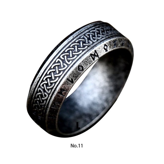 VONKY Steel Ring Vintage Style For Men Timeless Statement Piece Ring For Men Vintage Rings Antique silver 11 1Set