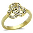 thumbnail image 1 of Women IP Gold Stainless Steel Ring with Top Grade Crystal in Clear - Size 9, 1 of 1