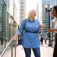 thumbnail image 3 of Agnes Orinda Women's Plus Size Shirts Chambray Top Button Down Denim Shirts Tops 3X Blue, 3 of 10
