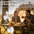thumbnail image 6 of HIBIBUD Portable Camping Fan with Lights,LED Hanging Ceiling Fan With Remote&Timer, 9.25" Wireless Rechargeable Tent Fan,4 Speeds&Brightness for Canopy, Beach, RV, Car, Camper,Outdoor,Indoor, 6 of 7