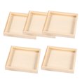 thumbnail image 1 of OUNONA 5Pcs Wooden Nested Serving Trays Puzzle Stacking Trays for Storage Organization, 1 of 6
