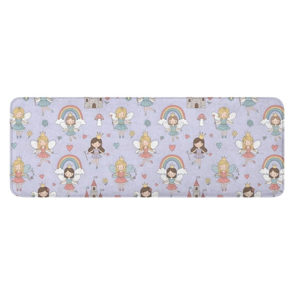 Light Purple Fairy Princess Pattern Kitchen Rug Mat,Kitchen Runner Rugs Non Skid Washable,Decorative Kitchen Floor Mats for Kitchen,Sink,Laundry,17"x47.2"