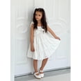 thumbnail image 5 of Lanbubble Girls Dress White A-Line Ruffle Sleeve Casual Holiday Summer Dress, 7-8 Years, 5 of 7