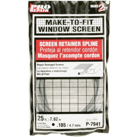 

2PK Prime-Line 0.185 In. Dia. x 25 Ft. L. Gray Vinyl Screen Retainer Spline