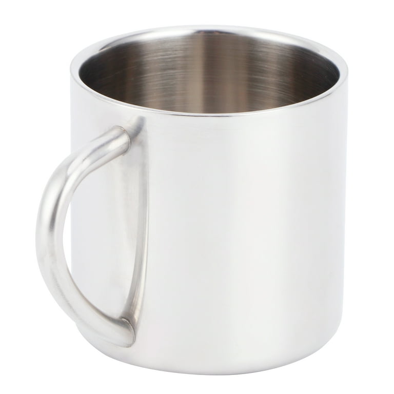 Double Layer Anti-scalding Stainless Steel Cups Plastic Handle Coffee Milk  Mug Tea Drinks Water Cup