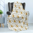 thumbnail image 4 of Bee Soft Flannel Fleece Throw Blanket, Graphic Illustration of Vespiary Flowers Petals and Bees Theme as Repeating Pattern, Cozy Plush for Indoor and Outdoor Use, 70" x 90", Multicolor, by Ambesonne, 4 of 5