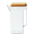 thumbnail image 1 of 1600ML Plastic Clear Cold Water Pitcher Wooden Lid Water Kettle Juice Tea Pot, 1 of 8